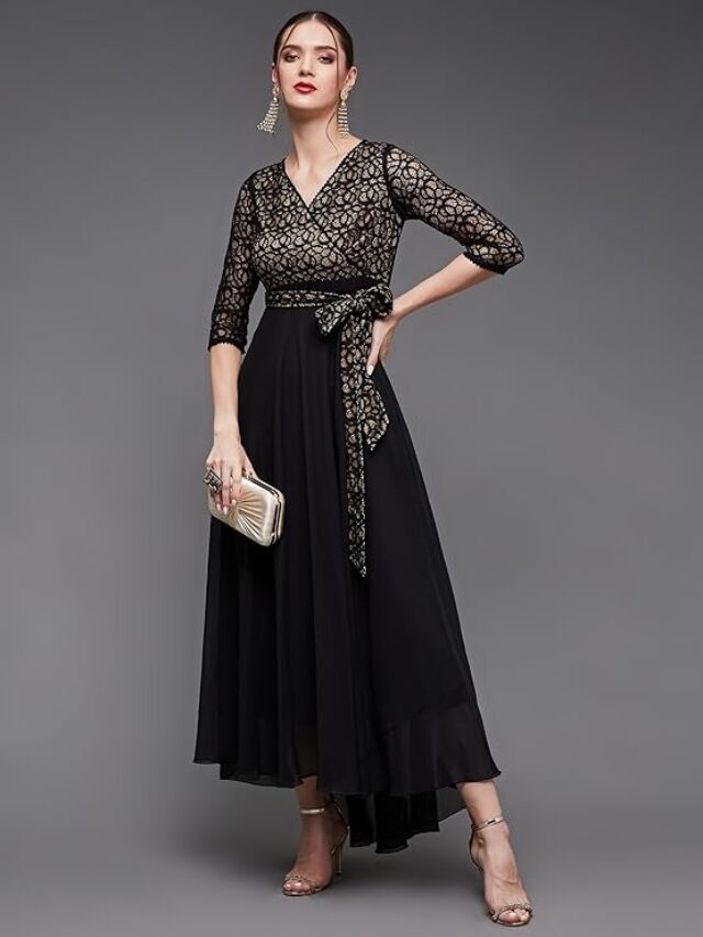 Miss Chase Floral Lace Maxi Dress