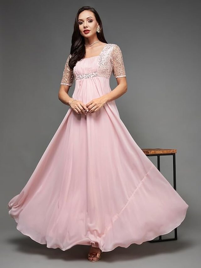 Miss Chase Square Neck Embellished Maxi Dress