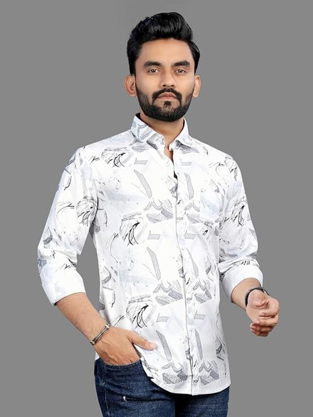 ELYYORK Printed Cotton Full Sleeve Shirt for Men