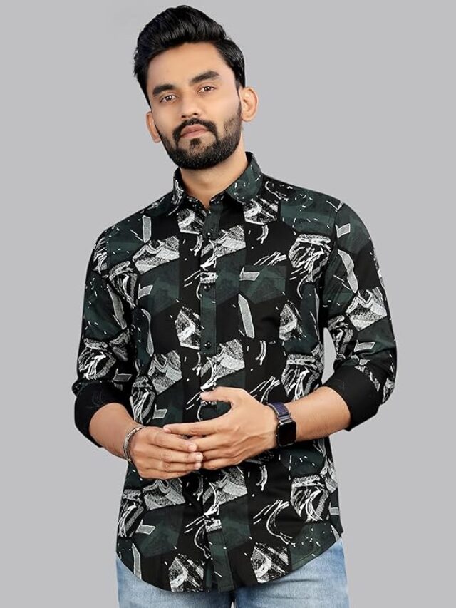 ELYYORK Men’s Stylish Printed Full Sleeve Cotton Shirt
