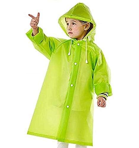 Kids Children Rain Coat – Portable PVC Lightweight Waterproof Emergency Raincoat for Girls Boys with Hoods and Sleeves Perfect for Outdoor Activities