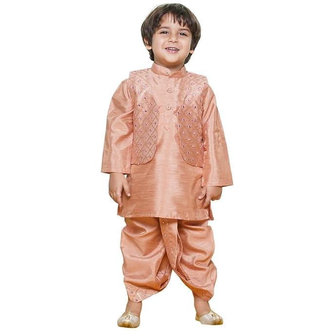 AJ DEZINES Kids Ethnic Wear Dhoti Kurta Set For Boys With Waist Coat