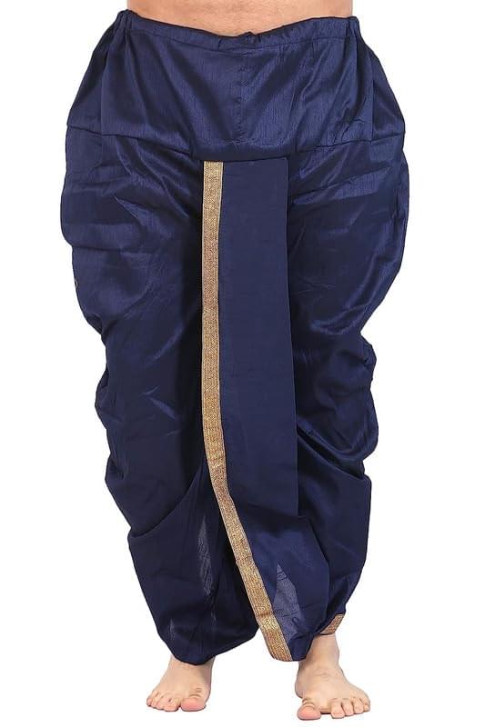 KARNAM Mens Cotton Silk Readymade Dhoti – Premium Ethnic Wear for Men | Comfortable & Stylish Cotton Silk Dhotis | Traditional Indian Dhoti for Festivals & Weddings