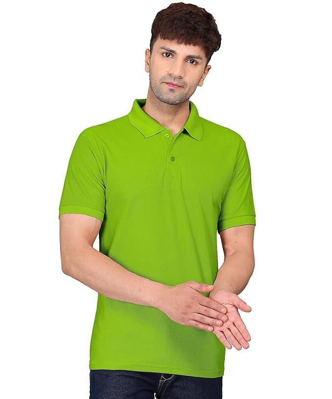 BAGHADBILLO Men’s Poly Cotton Solid T-Shirt with Polo Collared Neck Half Sleeves Regular Fit | Polo t Shirt for Man