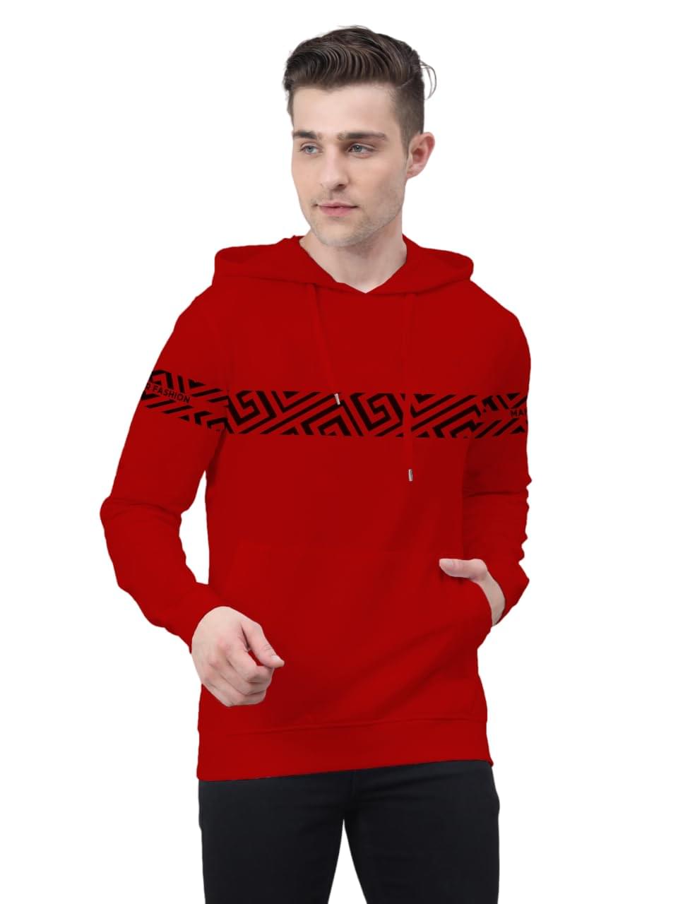 Men’s Relaxed Fit Cotton Hoodie – Printed, Full Sleeve, Round Neck Sweatshirt for Casual Wear