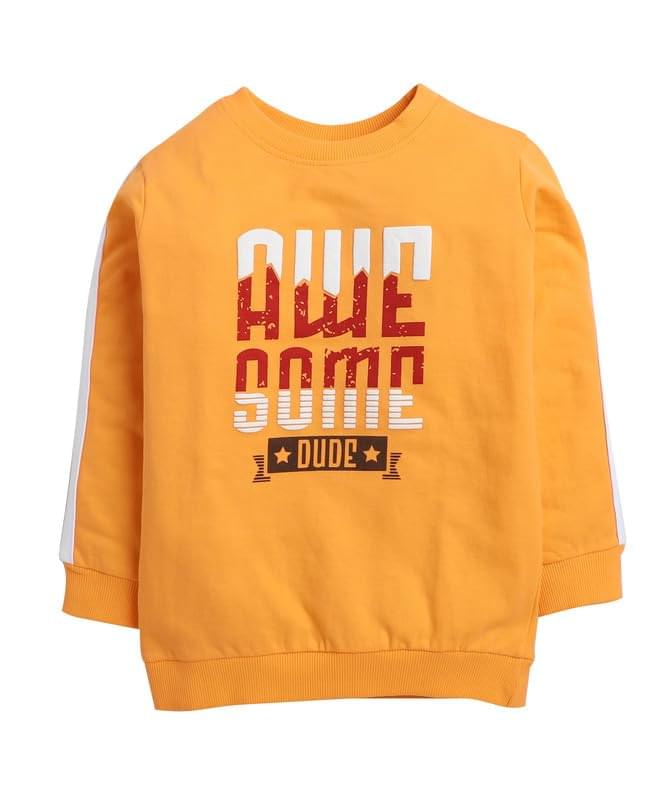 BUMZEE Orange Boys Full Sleeves Cotton Sweatshirt (Peb9753)