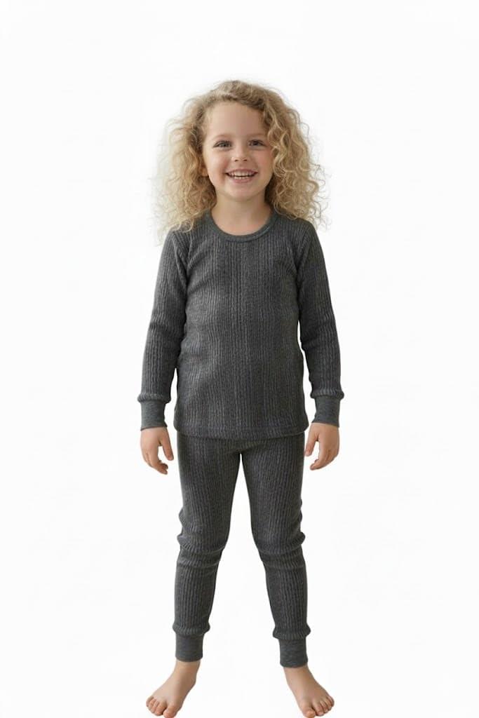 A.T.U.N. (ALL THINGS UBER NICE) Girls Comfy Thermal Innerwear Set | Cozy Full-Sleeve Round-Neck Top & Warm Pants for Winter Comfort