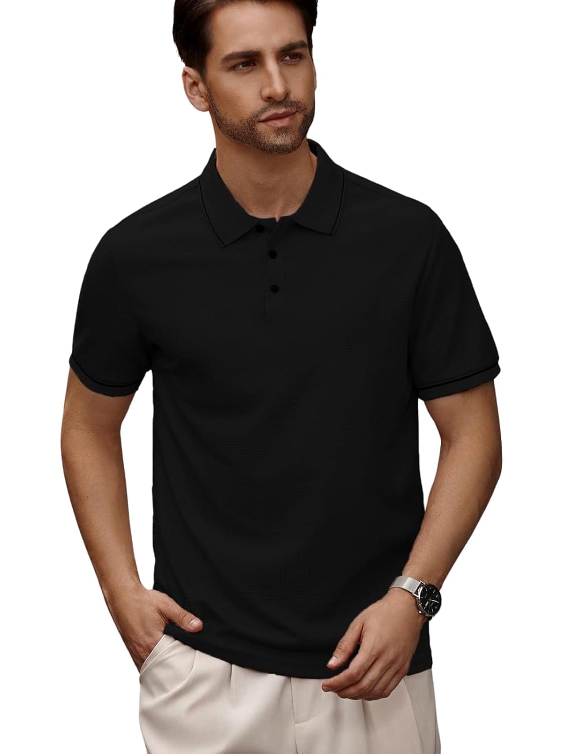 Leriya Fashion Men’s Polycotton Regular Fit Casual Stylish Latest | Half Sleeve Polo T-Shirt
