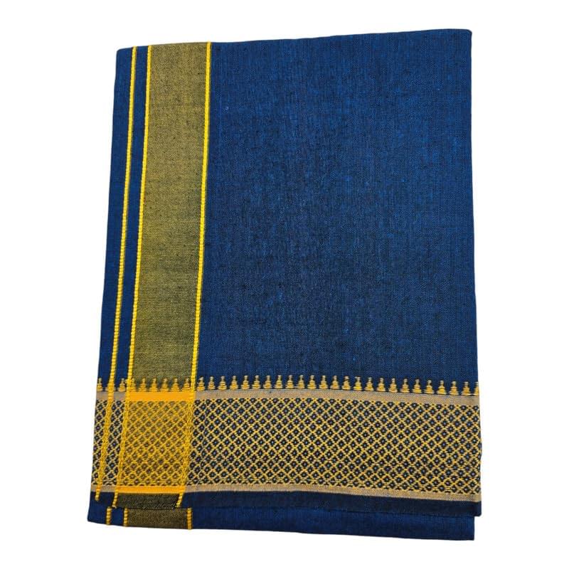 AMBIKA STORES & READYMADES Cotton Color Dhotis for Men | Devotional or Temple Wear Dhoti | Mundu for Men | Padayappa Border Dhoti for Puja, Festivals, Religious and Casual Home Wear