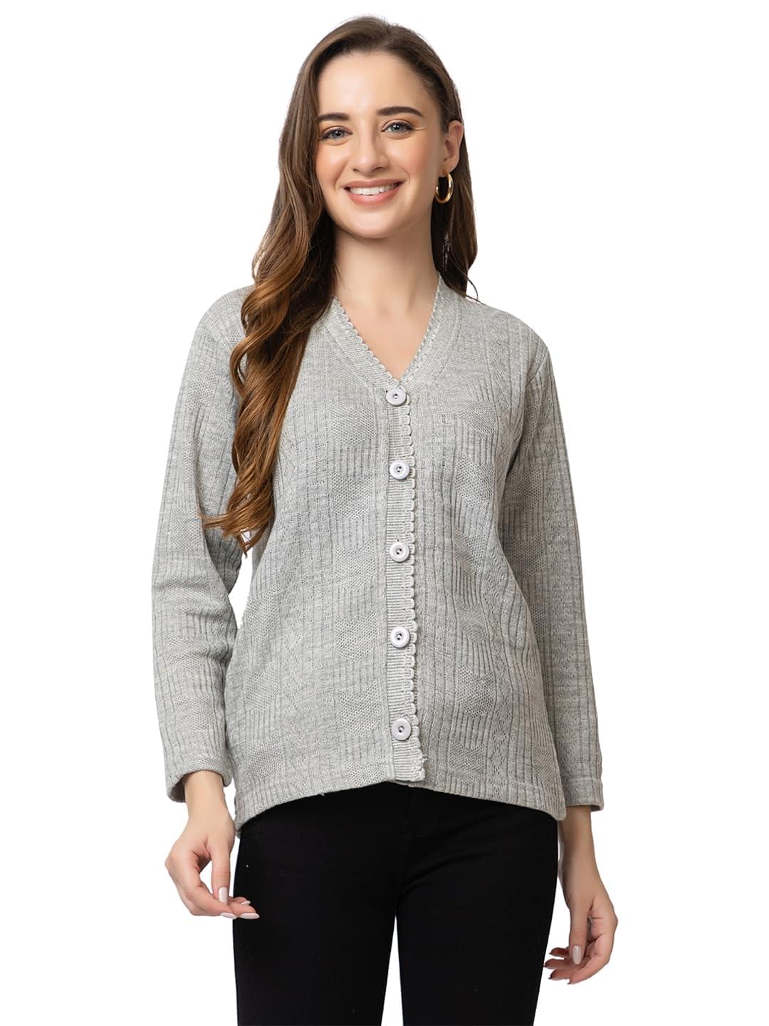 Women’s Warm Woolen Cardigan – Stylish Full Sleeve Knitwear for Winter, Cozy & Elegant Sweater