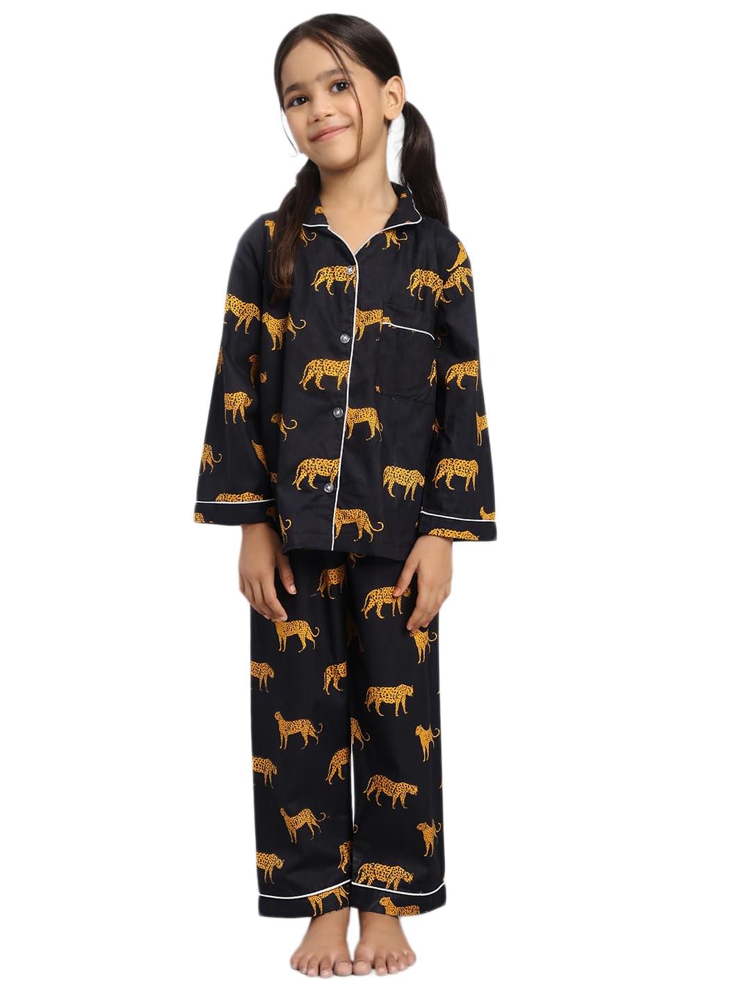 Kids Night Suit Pure Cotton – Full Sleeve Shirt & Pajama Set for Boys & Girls Comfortable Sleepwear