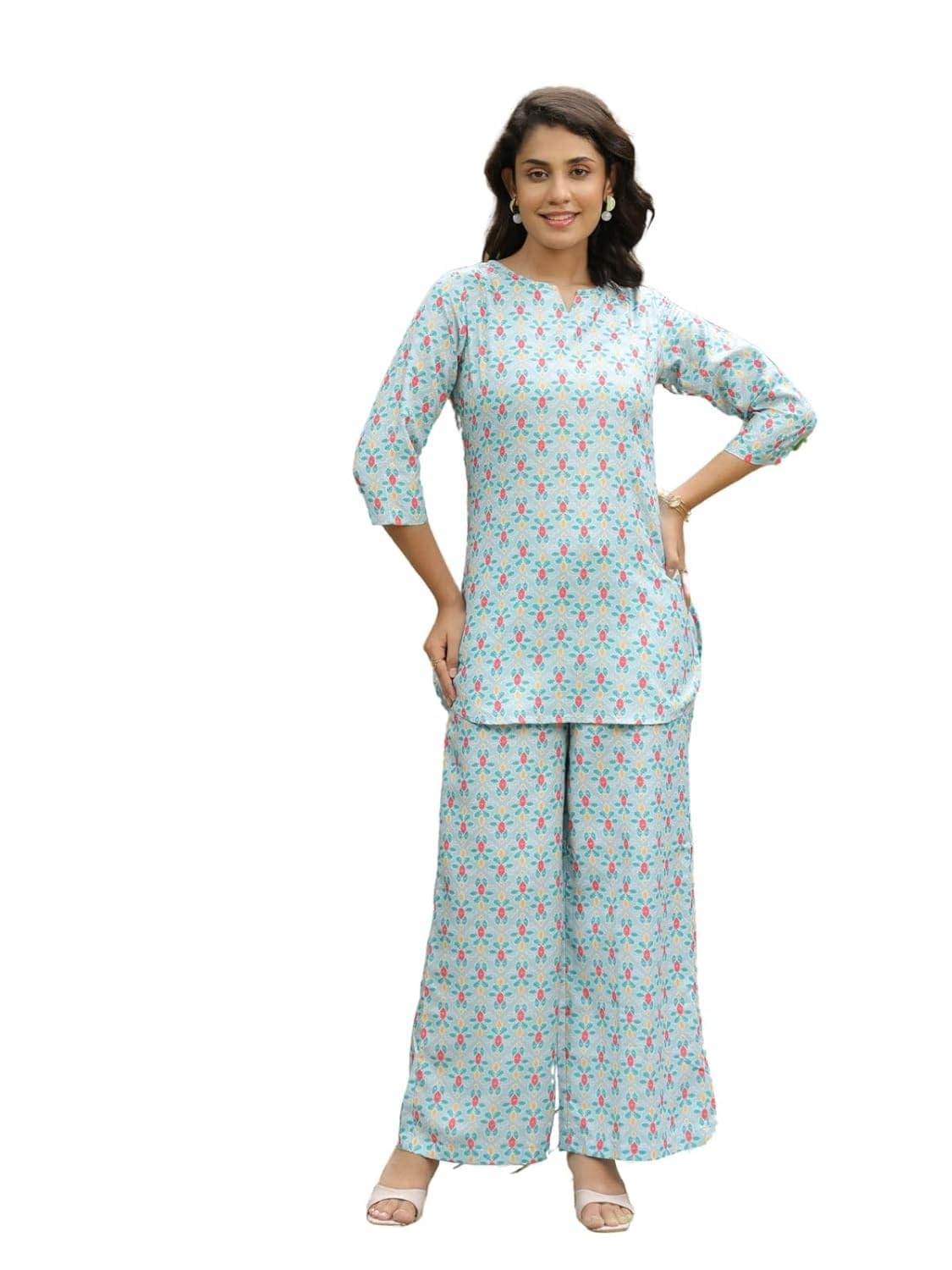 GRECIILOOKS Women’s Rayon Printed Kurta Set || Co Ord Set Ethnic Wear