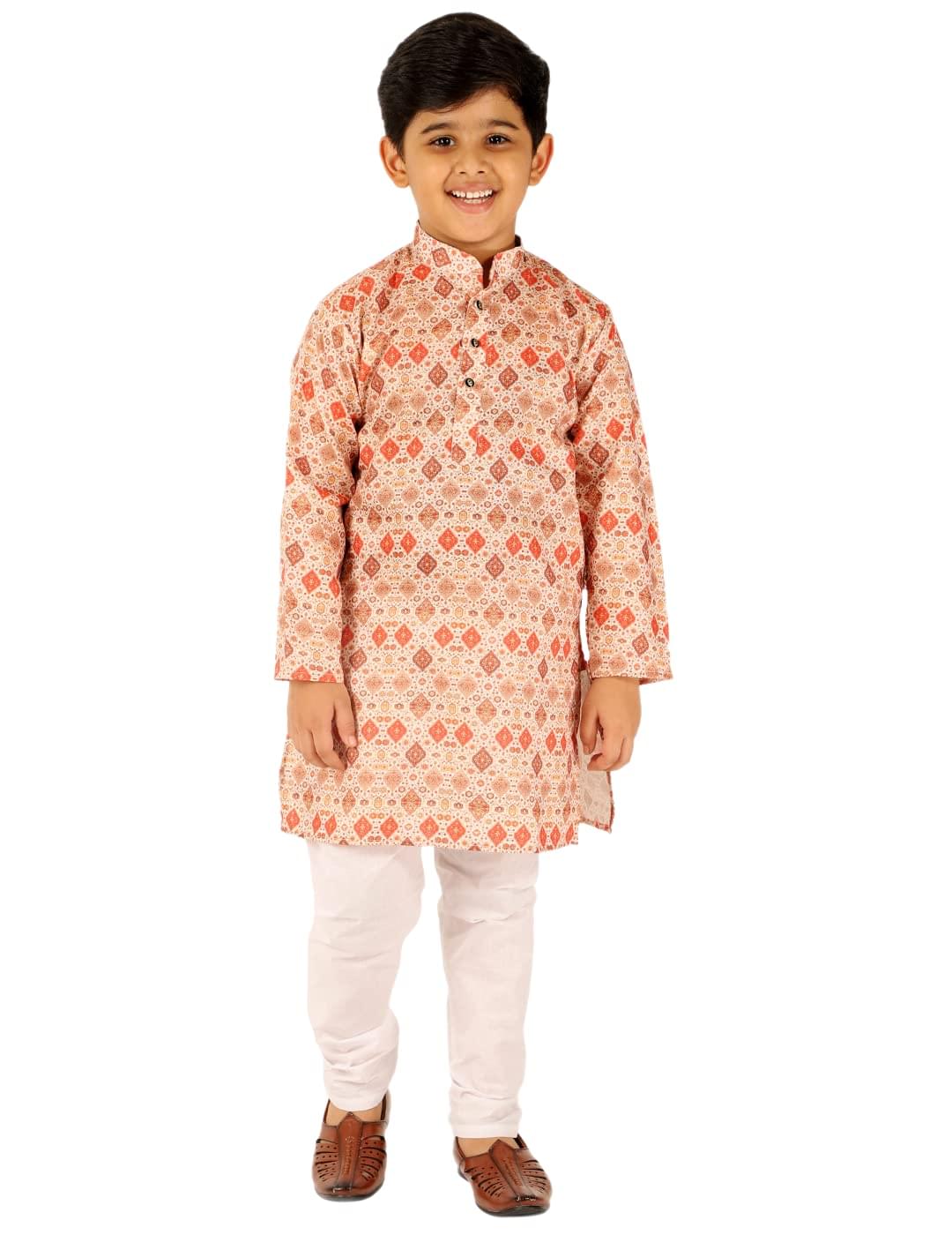 Pro-Ethic Style Developer Boy’s Cotton Embellished Kurta Pajama for Baby Kids Ethnic Wear (S-166)
