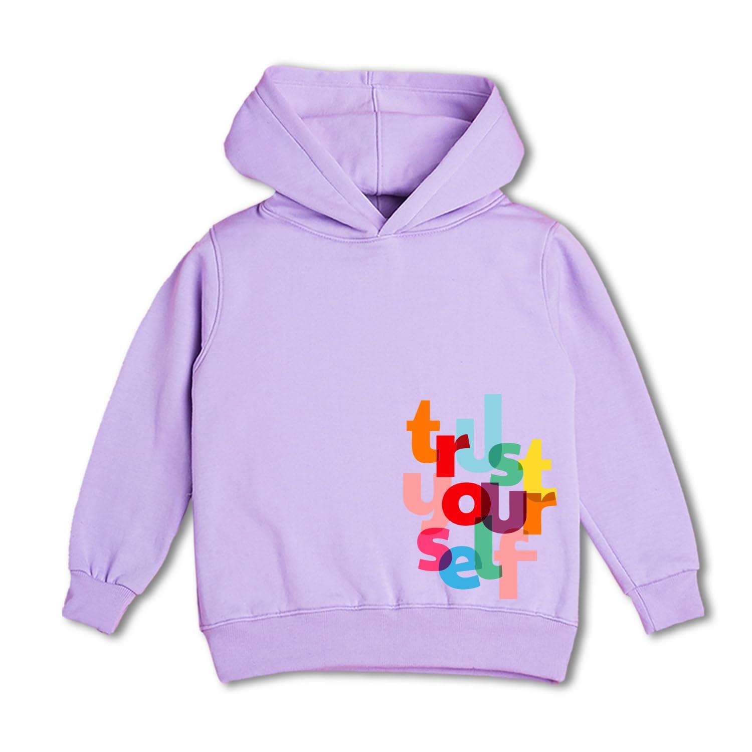 Nusyl Brown Trust Your self Text Printed Hoodie for Boys | Boys Hoodies | Sweatshirt for Boys | boy’s Fleece Hoodie | boy’s Winter wear |