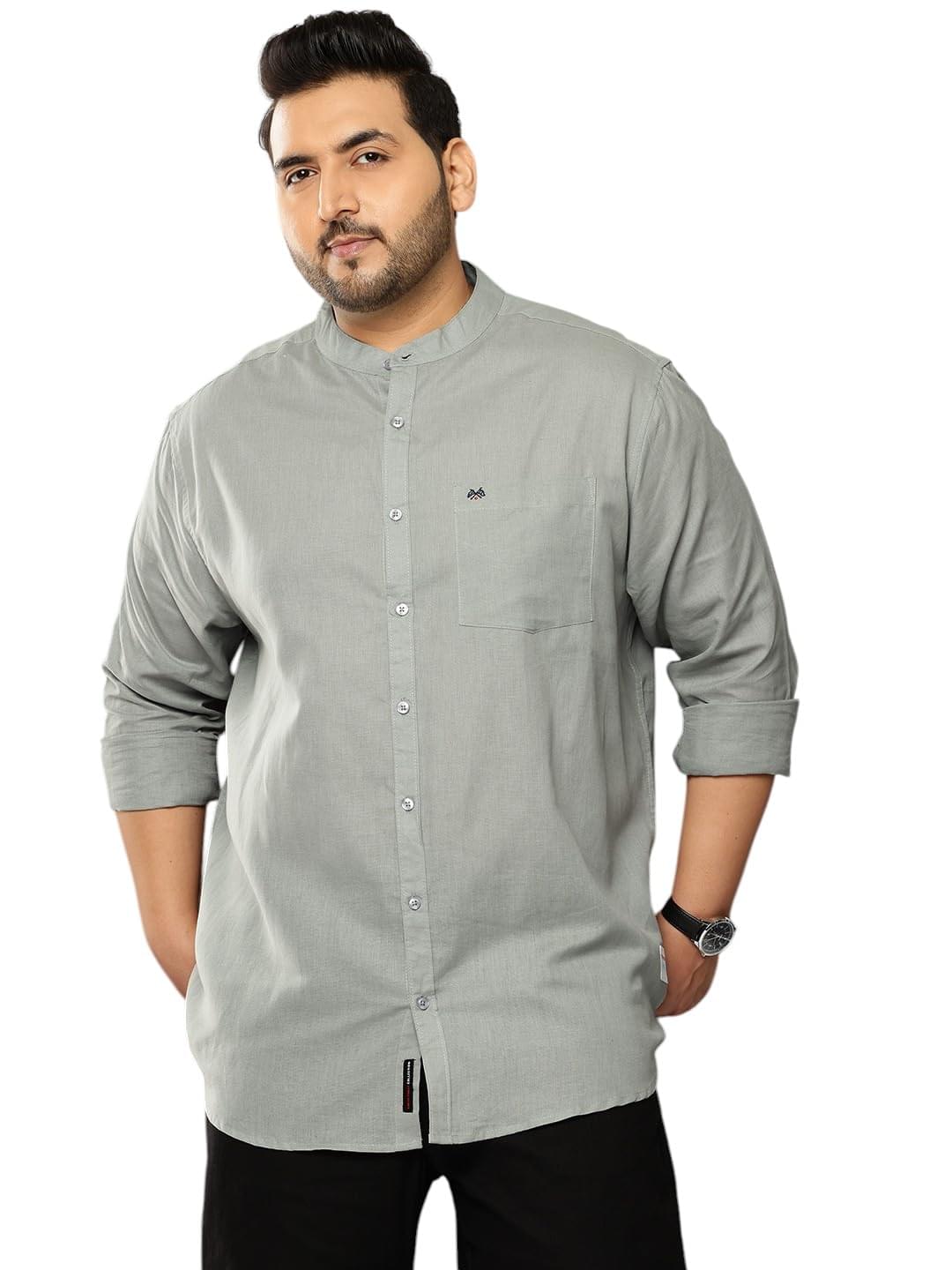 Thomas Scott Men’s Solid Cotton Linen Casual Shirt | Full Sleeve | Regular Fit | Mandarin Collar Thomas Scott Men’s Solid Cotton Linen Casual Shirt | Full Sleeve | Regular Fit | Mandarin Collar