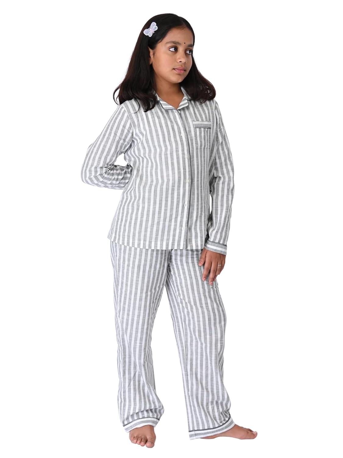 alpha-b Kids 100% Cotton Loungewear Set, Ultra Soft Unisex Sleepwear, Comfortable Night Suit, Night Dress for Boys & Girls