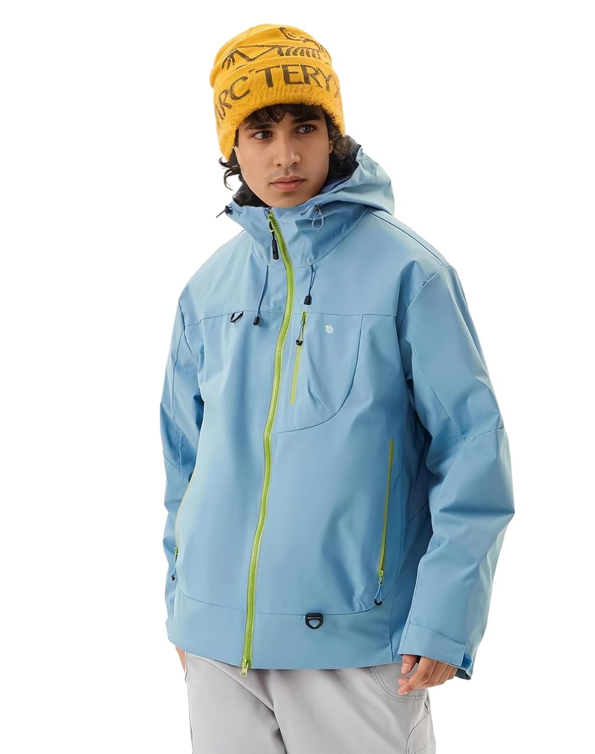 Men’s Waterproof Rain Jacket-Lightweight Windbreaker with Color Block Design, Breathable for Urban Outdoor, Daily Commuting I Fashion Unisex Couple Jacket