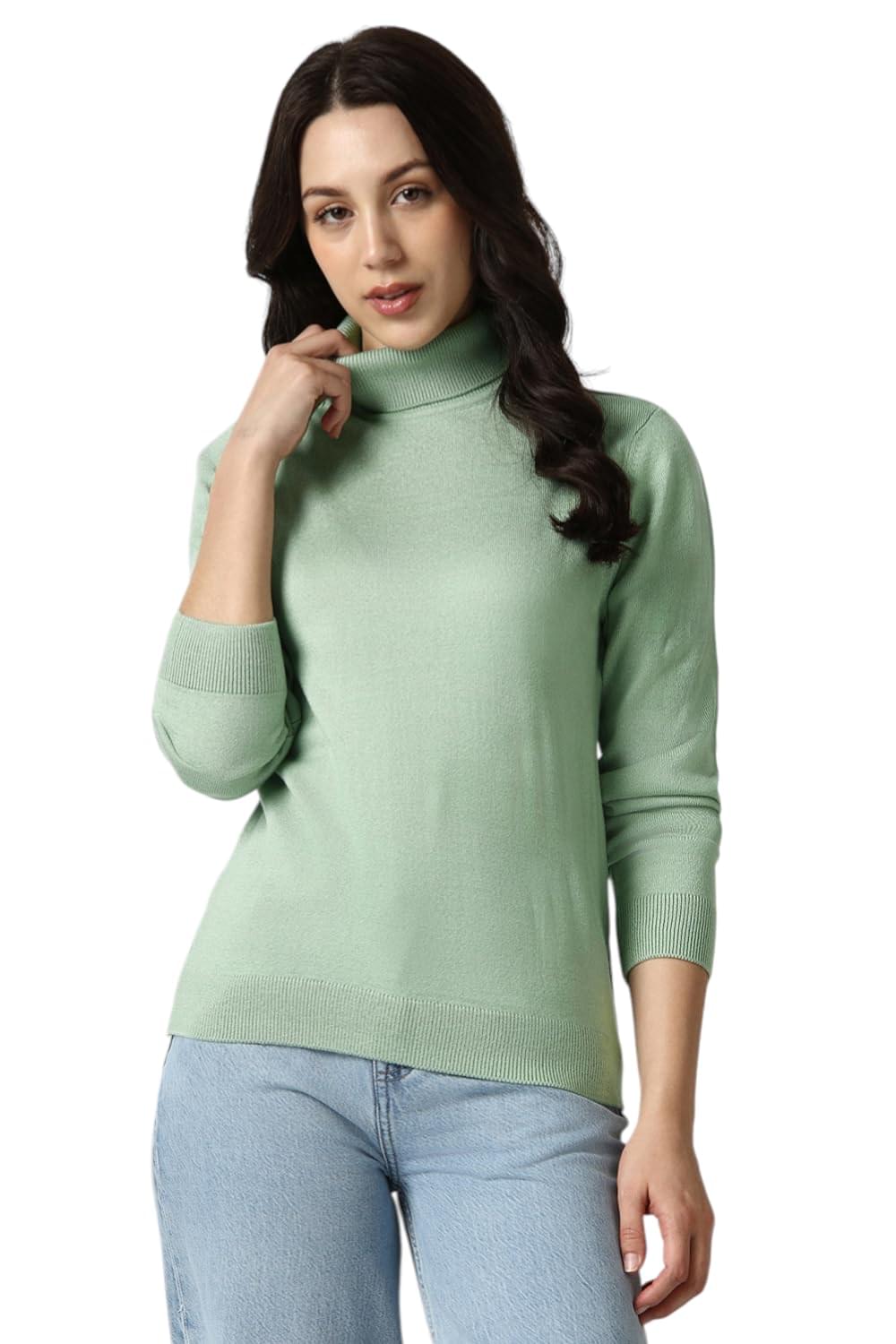 Van Heusen Women’s Turtleneck Pullover Regular Fit Sweater| Full Sleeve Ribbed Hem Casual winterwear