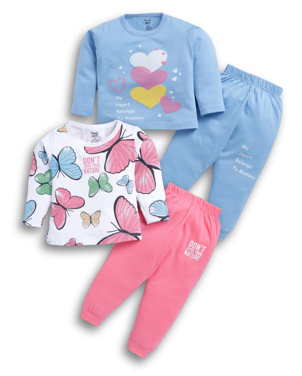 Toonyport Girls Casual Top & Pant For Winter (Pack Of 2)