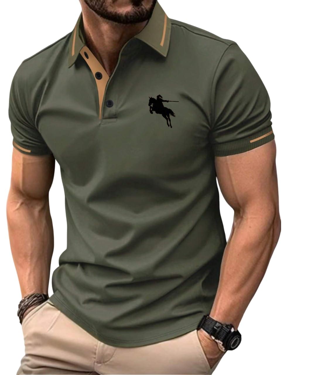 TAGAS Men’s Short Sleeve Polo Shirt, Button Up Collar | T-Shirt for Mens | Casual T Shirt for Men | (MT-7)