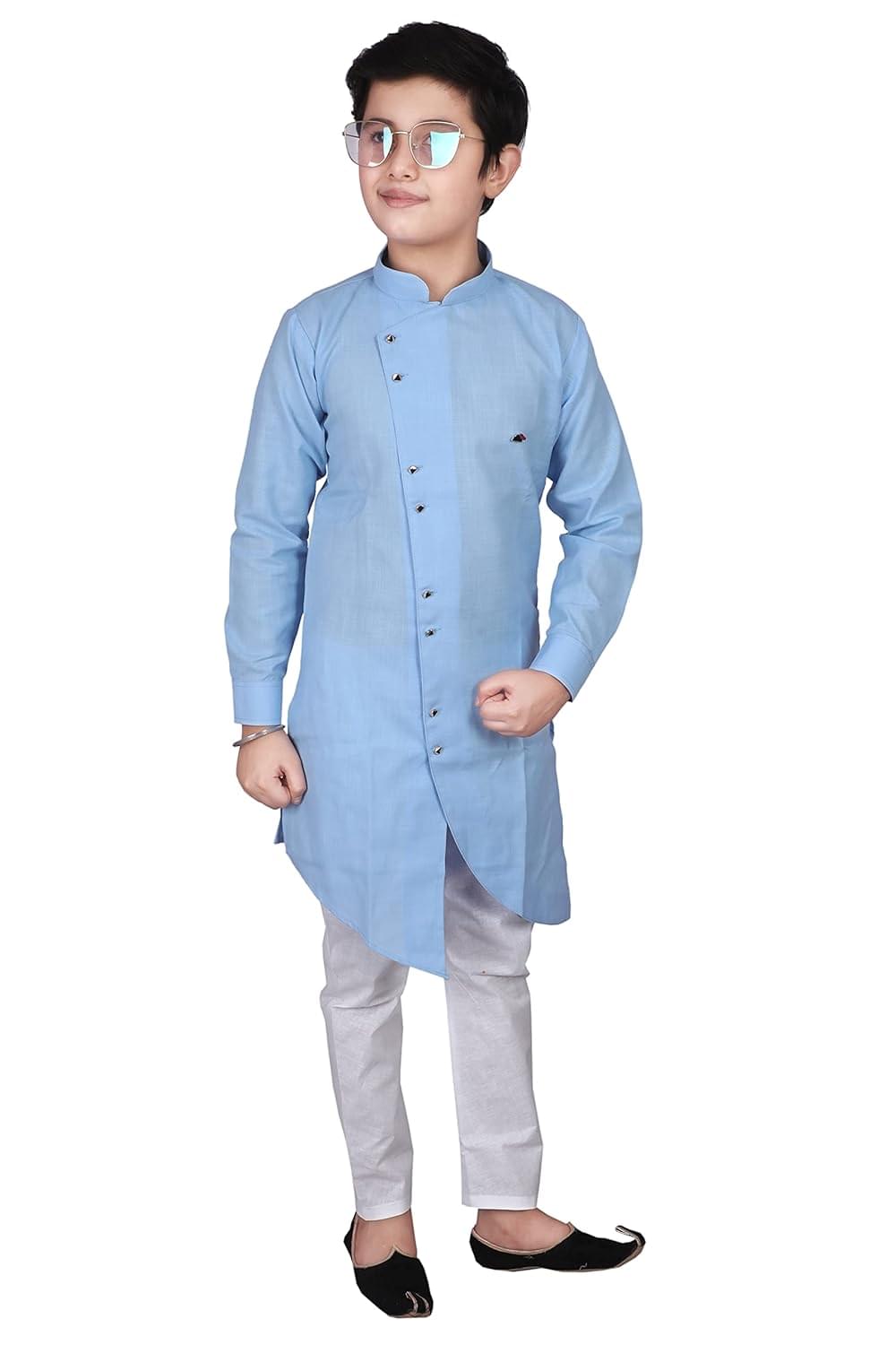 Pro-Ethic Style Developer Boy’s Cotton Blend Solid Kurta Pajama Set