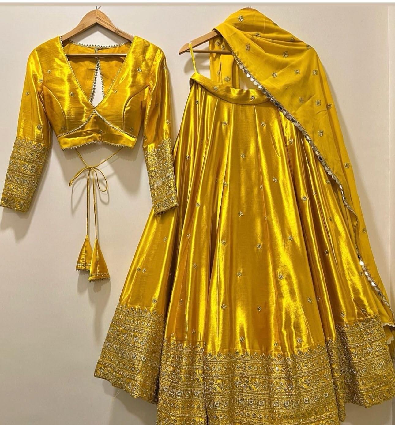Stylish Chinon Embroidered Work Lehenga Choli semi stiched For Women| Bridal Wear Lehenga Choli
