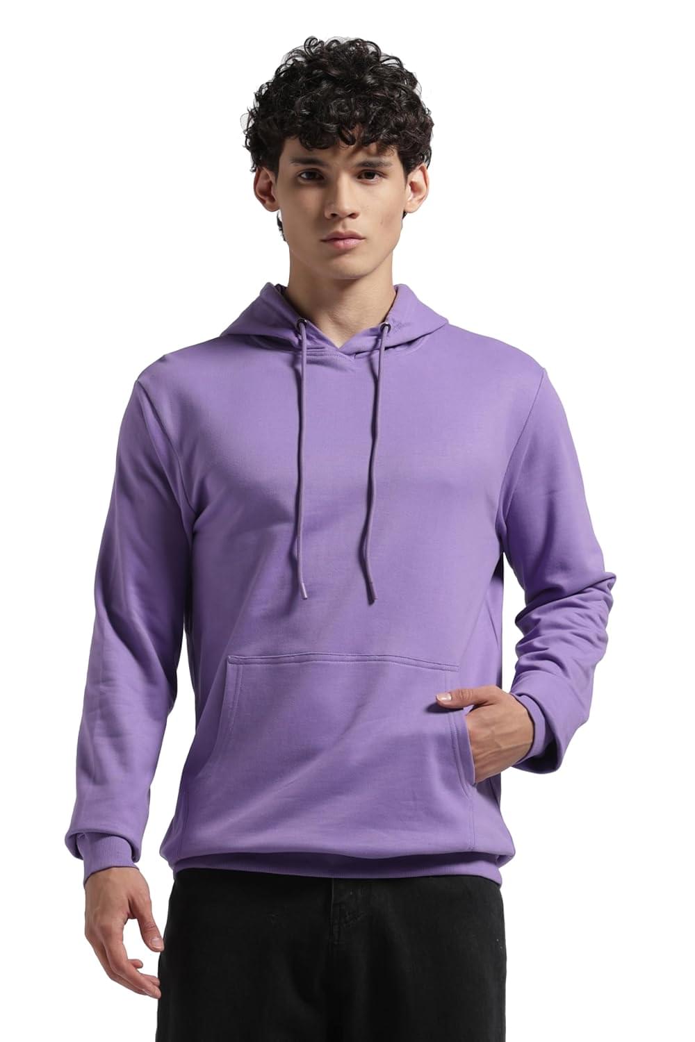 Men’s Printed Hoodie – Cotton Fleece, Regular Fit Ideal for Everyday Wear & Office Work