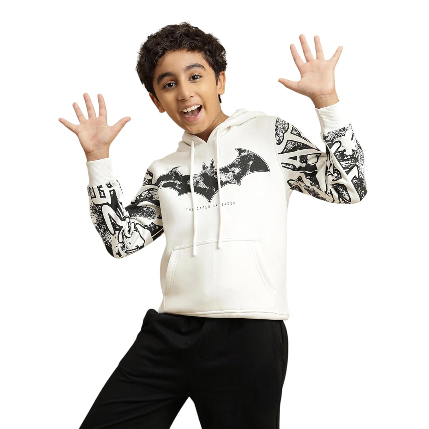 Kidsville Official Batman Printed Regular Fit HoodieFor Boys