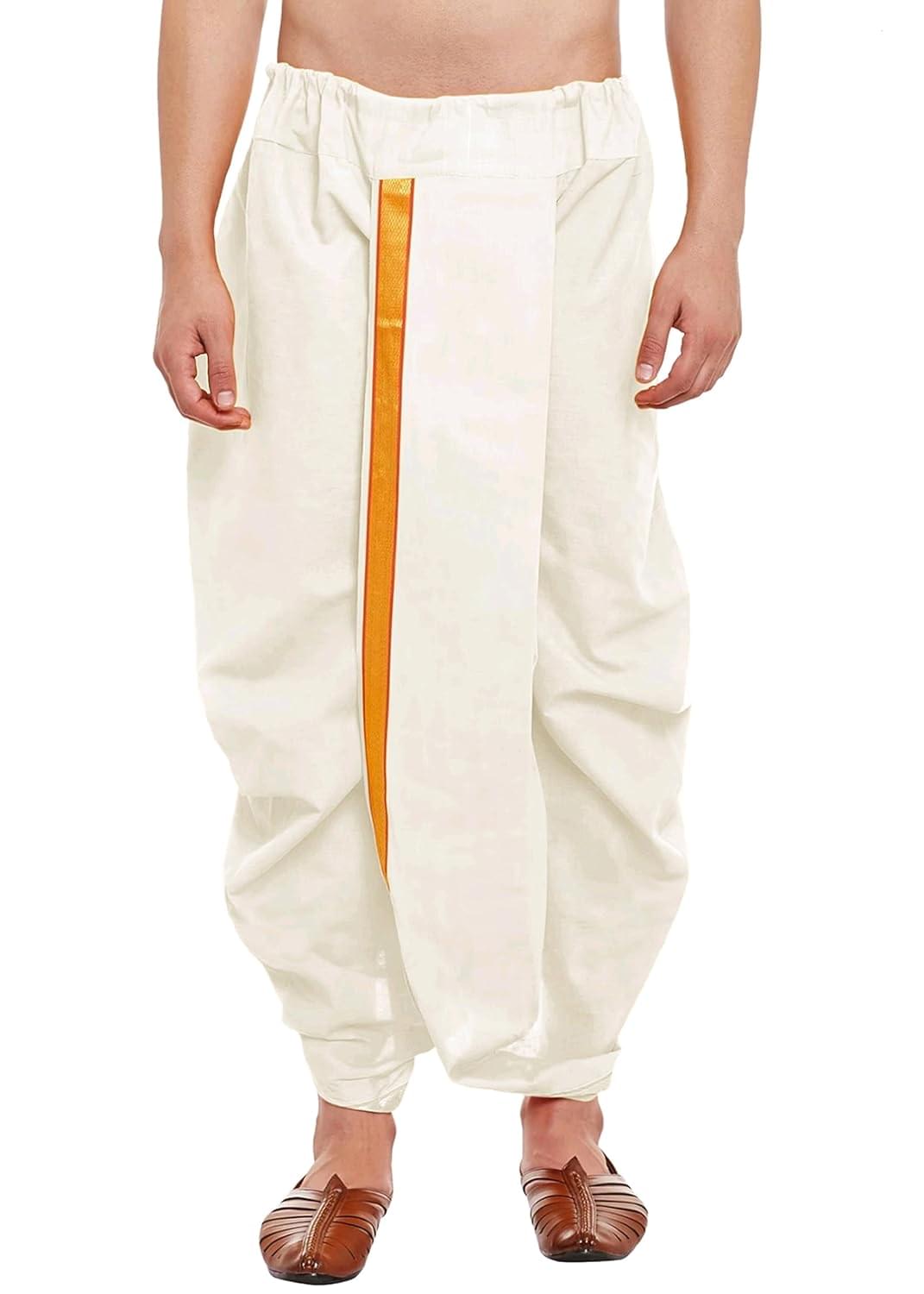 Men’s (Readymade Dhoti) Silk Cotton Ready to Wear Mahraj Dhoti Pant Set
