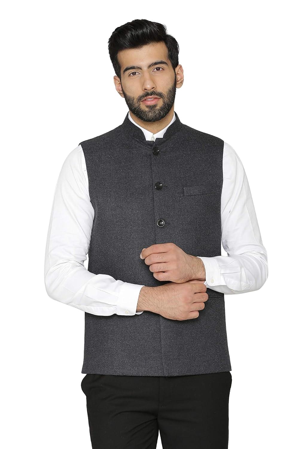 WINTAGE Men’s Tweed Wool Modi Nehru Jacket