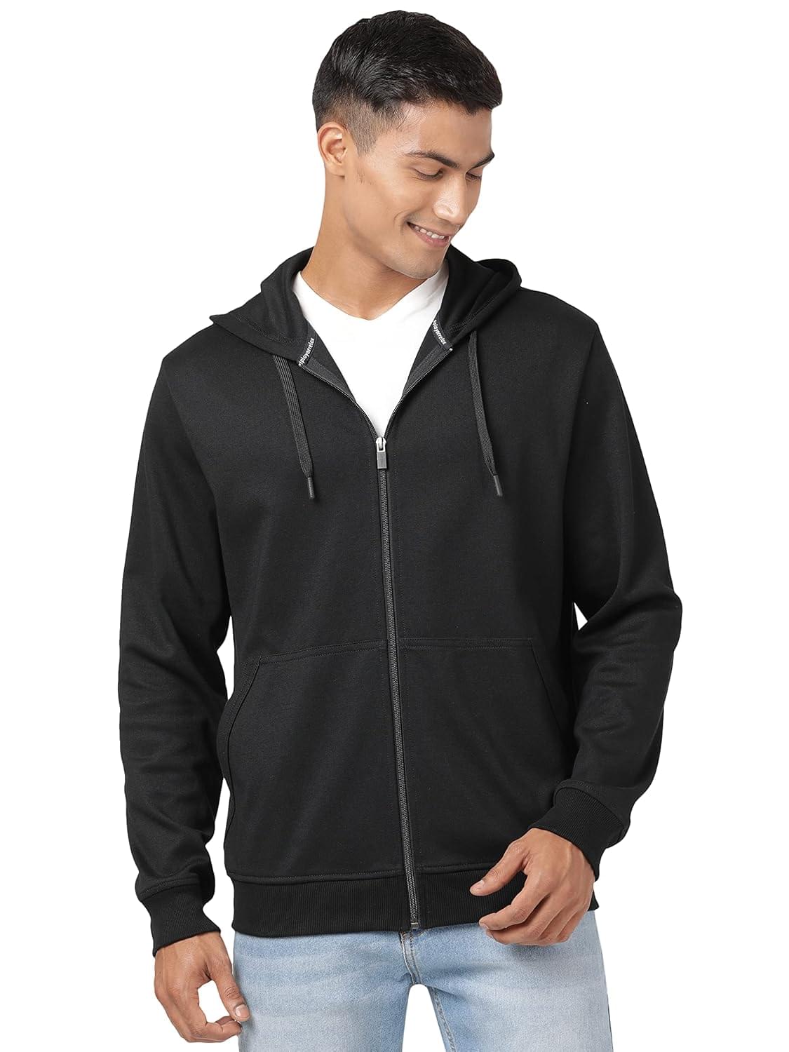 Jockey AM61 Men’s Super Combed Cotton Rich Pique Fabric Ribbed Cuff Hoodie Jacket
